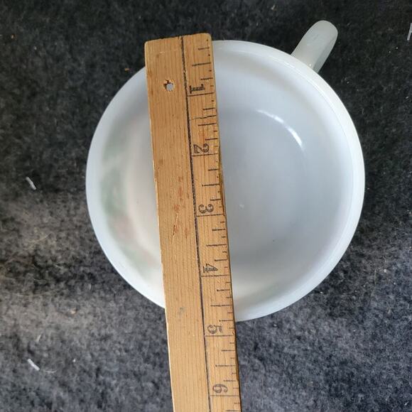 Vintage Glasbake J-2711 Milk Glass Retro Vegetables Soup Mug Coffee Cup USA - Picture 8 of 8